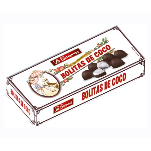 LA ESTEPEÑA Bolitas de coco recubiertas de chocolate 180 g.