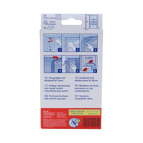 Pack de 2 mallas mosquitera para puertas, 0.65m x 2.20m, blanco, TESA Insect Stop .
