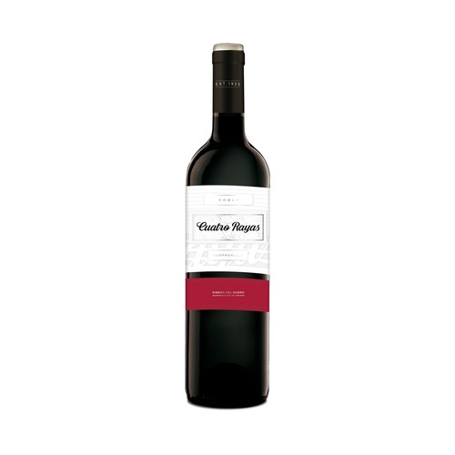 CUATRO RAYAS  Vino tinto roble con D.O. Ribera del Duero CUATRO RAYAS botella de 75 cl.