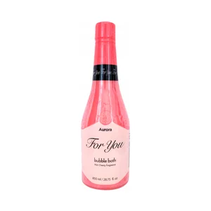 AURORA For you Gel para baño o ducha con aroma a cereza en una divertida botella de champan 850 ml.