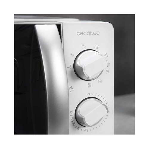 Microondas CECOTEC ProClean 2110, color blanco, capacidad 20L, potencia 700W, Grill: 900W.