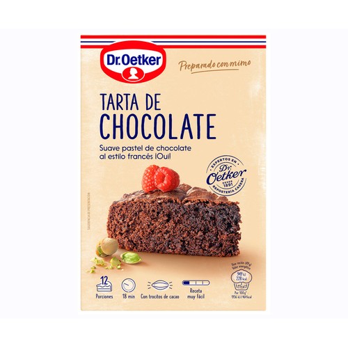 DR. OETKER Preparado en polvo para hacer tarta de chocolate 355 g.