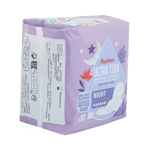 PRODUCTO ALCAMPO Compresas de noche ultrafinas y con alas PRODUCTO ALCAMPO 10 uds.