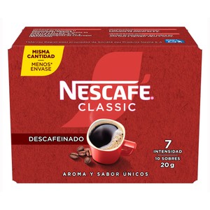 Café soluble descafeinado classic 10 sobres