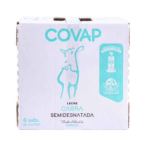 COVAP Leche de cabra semidesnatada de origen español  6 x 1l.