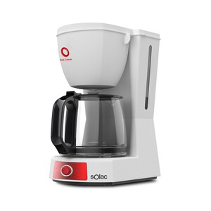 Cafetera de goteo SOLAC CF4034 Blank Canvas, capacidad 1.2L (10-12 tazas), filtro permanente, nivel de agua visible.