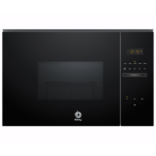 Microondas encastrable con grill BALAY 3CG5172N2 cristal negro con control antideslizante, capacidad 20L, potencia 800W, grill: 1000W.