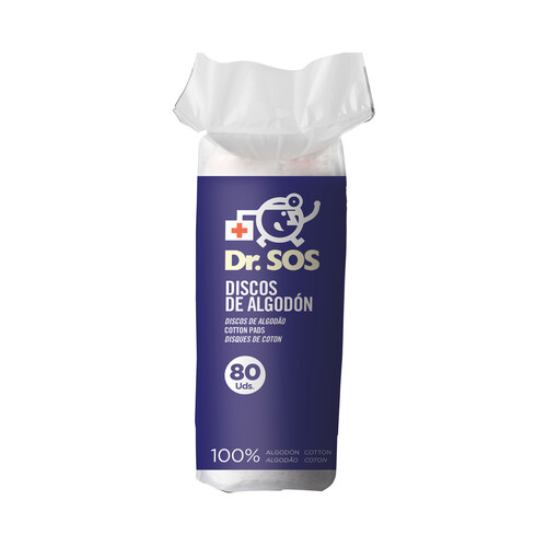 Discos de algodón hidrófilo desmaquillante DR. SOS 80 uds.