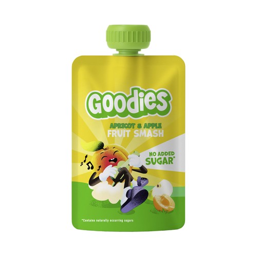 GOODIES Bolsita (pouch) de frutas (albaricoque y manzana), a partir de 6 meses 100 g.