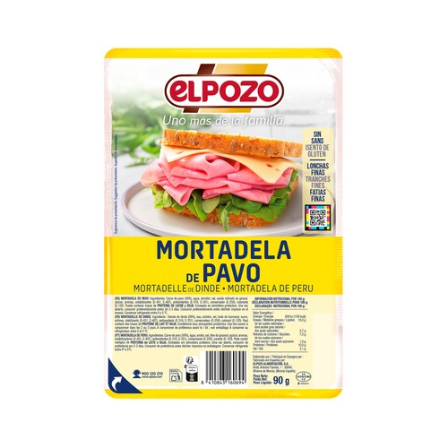 EL POZO Mortadela de pavo cortada en lonchas 90 g.