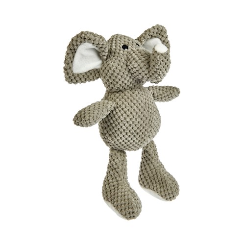 PRODUCTO ALCAMPO Peluche para perro con forma de elefante de 30 cm.