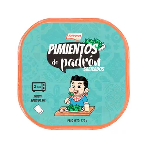 EMCESA Pimientos tipo Padrón salteados, listos para calentar y comer 170 g.