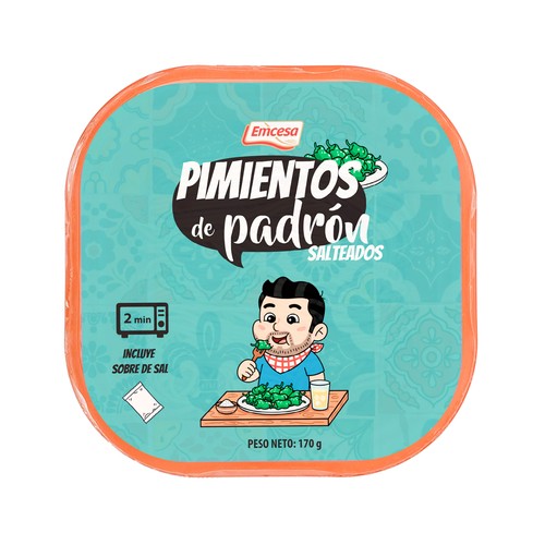 EMCESA Pimientos tipo Padrón salteados, listos para calentar y comer 170 g. 