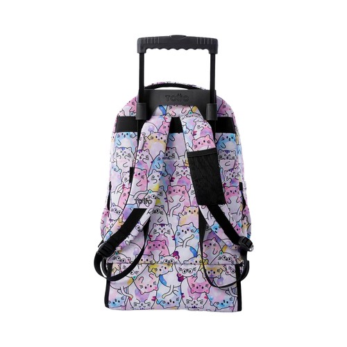 Mochila con ruedas renglones glitter - paws. TOTTO