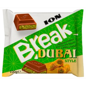 Imagen de ION BREAK Chocolate con leche y crema de pistacho STYLE DUBAI 100 gr.