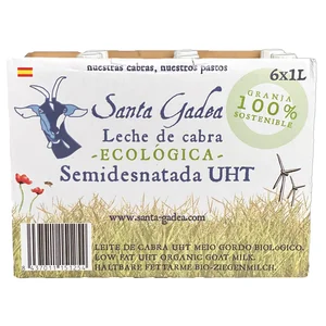 SANTA GADEA Leche de cabra ecológica Pack de 6 botellas de 1 L.