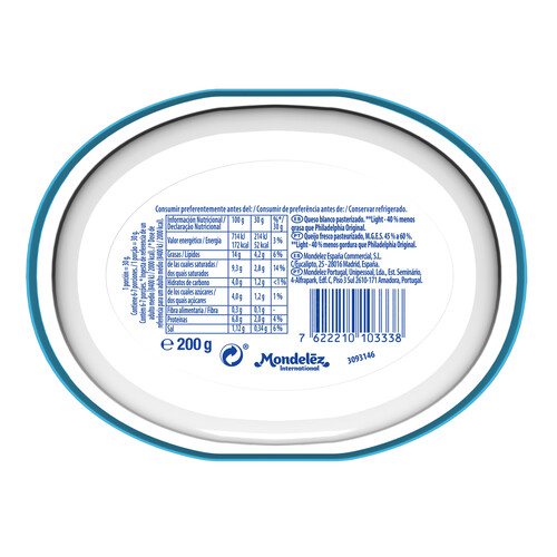 PHILADELPHIA Queso de untar natural light PHILADELPHIA 200 g.