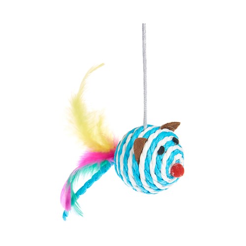 PRODUCTO ALCAMPO Juguete para gatos palo de madera 40 cm con ratón.