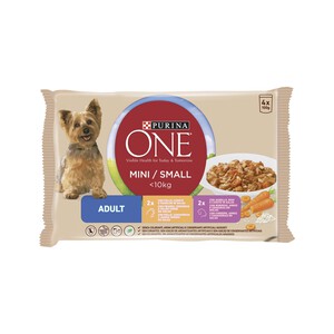 Comida para perro Mini surtido PURINA ONE MINI 4 x 100 g.
