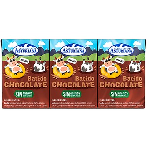 Imagen de CENTRAL LECHERA ASTURIANA Batido de chocolate, elaborado sin aditivos artificiales 3 x 200 ml.