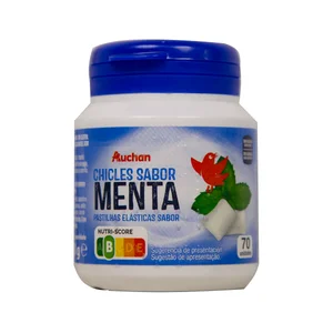 PRODUCTO ALCAMPO Chicles sabor a menta sin azúcar 70 grageas 400 g.