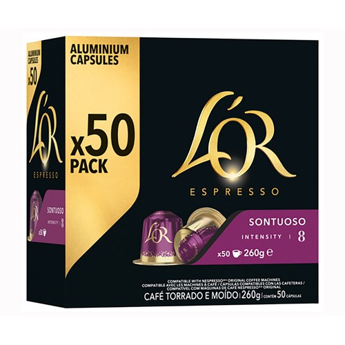 L'OR Café en cápsulas sontuosa 50 uds. 260 g.