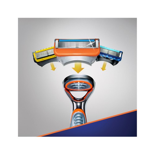 GILLETTE Cuchilla de afeitar recargable con cabezal vibrador de cinco hojas GILLETTE Fusion 5 power.