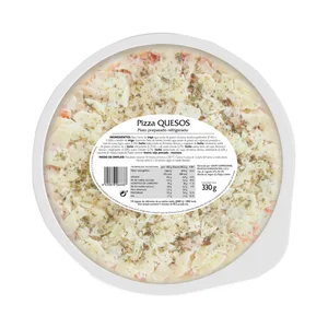 PALACIOS Pizza refrigerada de queso (Gouda y Cheddar) 330 g.