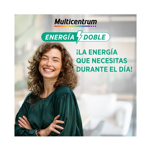 MULTICENTRUM Energía doble Complemento alimenticio a base de vitaminas y minerales 20 comprimidos.