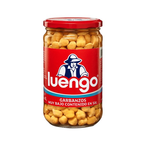 Garbanzo cocido con bajo contenido en sal LUENGO frasco de 400 g.