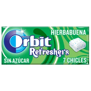 ORBIT Chicles sin azúcar con edulcorantes y sabor a hierbabuena 15 6 g.