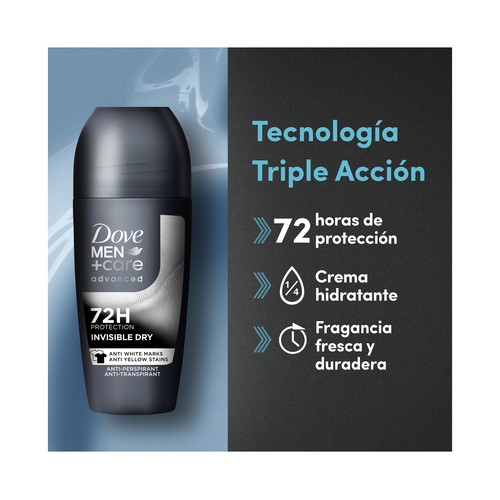 DOVE Men + care advanced insible dry Desodorante roll on para hombre antitranspirante (sin alcohol) 50 ml.