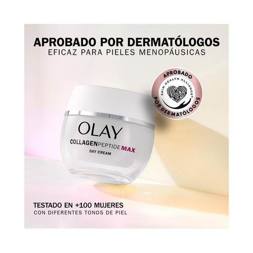 OLAY Collagen peptide max Crema facial de día recomendada para la menopausia 50 ml.