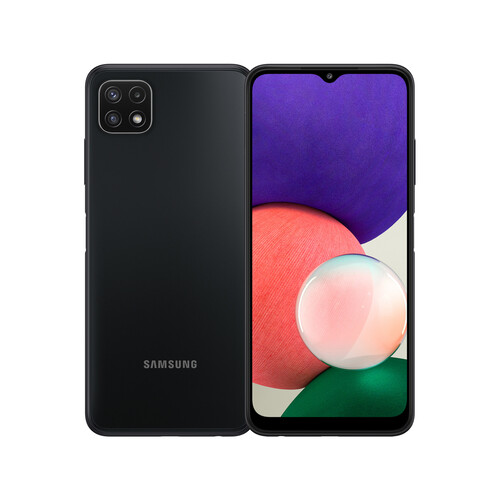 Smartphone 16,76 cm (6,6) SAMSUNG Galaxy A22 5G SM-A226BZAUEUB gris, Octa-Core, 4GB Ram, 64GB, 48+8+2 Mpx, Dual-Sim, Android 11.