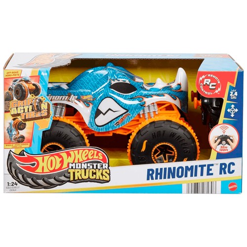 HOT WHEELS Monster Trucks Coche de Juguete Teledirigido Rhinomite Rc +4 Años