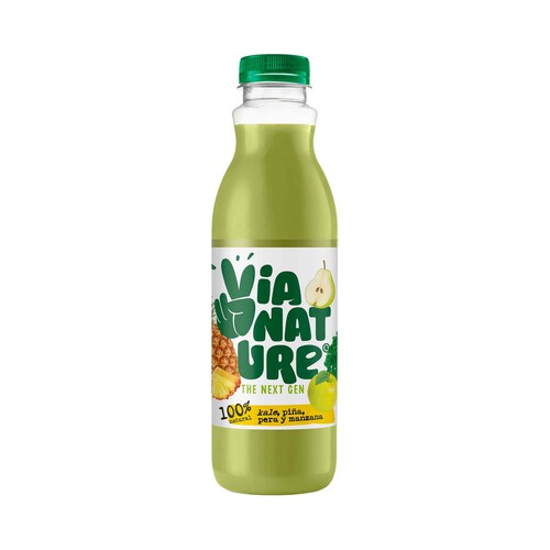 VÍA NATURE Zumo de kale, piña, pera y manzana VIA NATURE 750 ml.