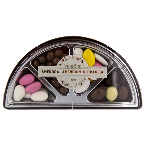 VENDOME Surtido de almendras, cacahuetes y grageas cubiertas de chocolate con leche 180 g.