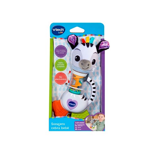 Sonajero de cebra bebé con sonidos y colores, VTECH BABY.