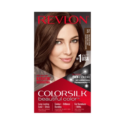 REVLON Colorsilk Tinte de pelo tono 037 Castaño dorado oscuro.