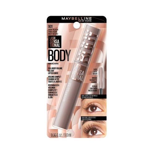 MAYBELLINE Body lash sensational tono 901 Very black Mascara de pestañas efecto volumen.
