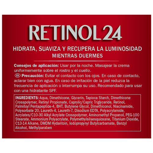 OLAY Regenerist retinol 24 Crema de noche hidratante y sin colorantes artificiales ni perfume 50 ml.