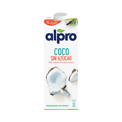 ALPRO Bebida de coco 100% vegetal, sin azúcar ni edulcorantes ALPRO 1 l.