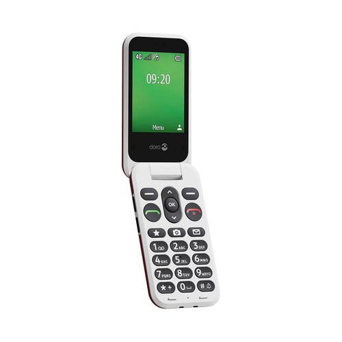 Teléfono móvil Senior DORO Leva E22 rojo y blanco, 4G, pantalla 2.8", 1150mAh