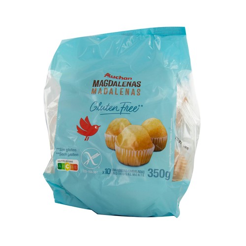 magdalenas sin gluten PRODUCTO ALCAMPO 10 uds. 350 g.