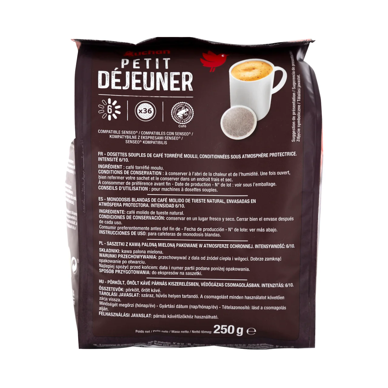PRODUCTO ALCAMPO Café en cápsulas Lungo petit dejeuner I6, 36 uds.