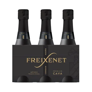 FREIXENET Cordón negro Cava premium brut gran selección con D.O. Cava benjamín 3 x 25 cl.