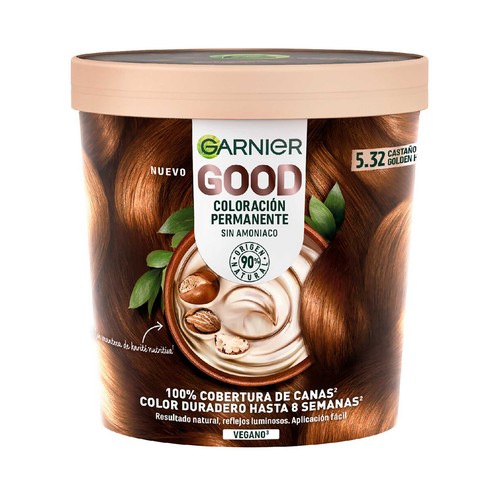 GARNIER Good tono 5.2 Castaño golden Coloración permanente sin amoniaco.