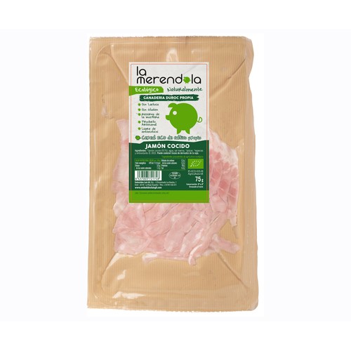 LA MERENDOLA Jamón braseado ecológico en lonchas 75 g.