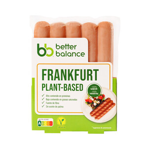 Imagen de BETTER BALANCE Salchichas vegetales cocidas y ahumadas tipo Frankfurt BETTER BALANCE 200 g.
