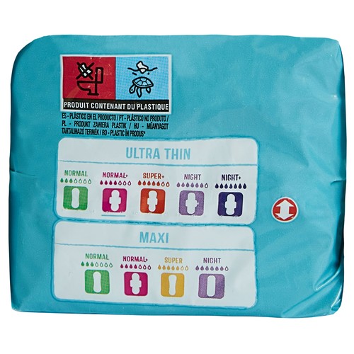PRODUCTO ALCAMPO Compresas normal+, super finas y con alas 14 uds.